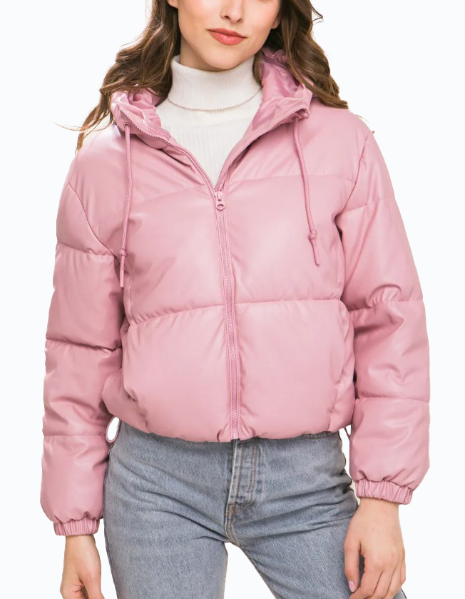 JACKETW Women's Short Hooded Puffer Down Jacket-LT-W-6961