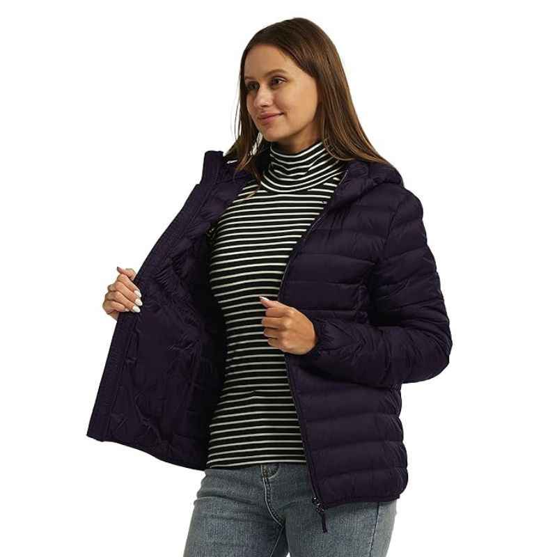JACKETW Women's Full Zip Lightweight Winter Down Jacket-DJ19005