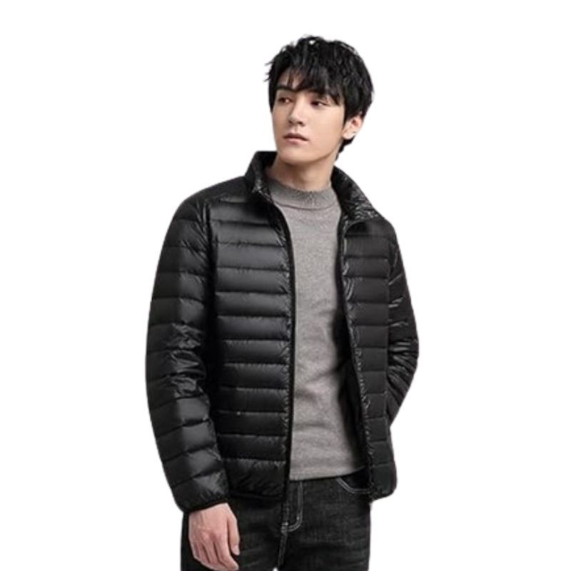 JACKETW Men's Winter Ultra Light Packable Down Hooded Slim Jacket-TU20190625H