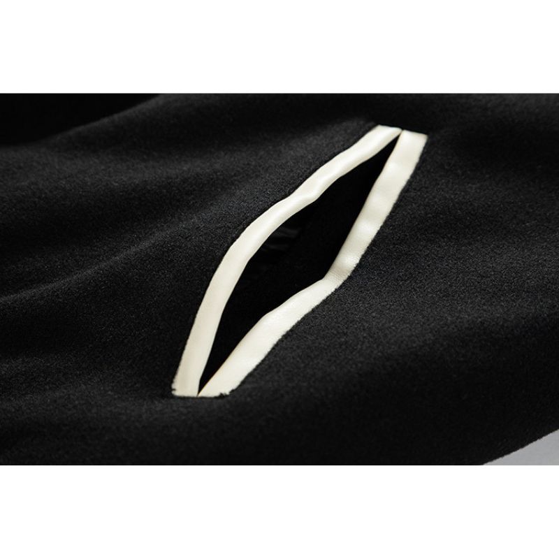 JACKETW Men’s Varsity Jackets Baseball Letterman Wool Sleeves Bomber Jacket-ZH123