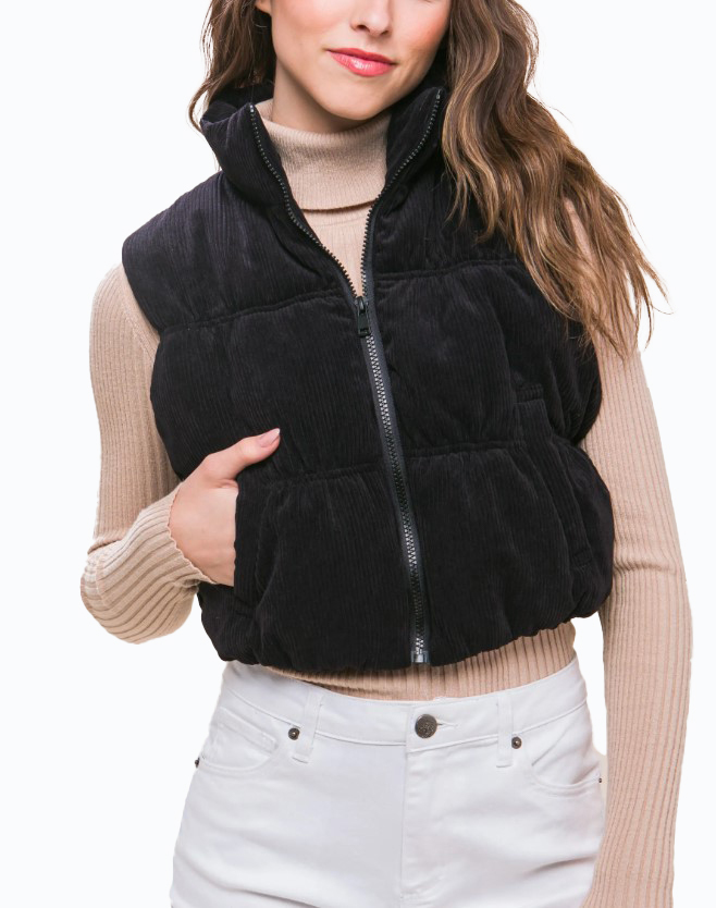 JACKETW Women's Corduroy Short Vest Jacket-  LT-W-6810 