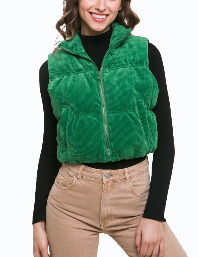 JACKETW Women's Corduroy Short Vest Jacket-  LT-W-6810 