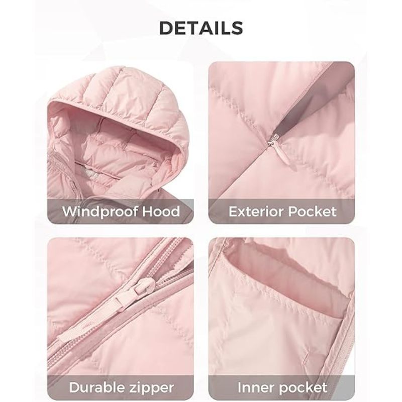 JACKETW Women's Full Zip Lightweight Winter Down Jacket-DJ19005