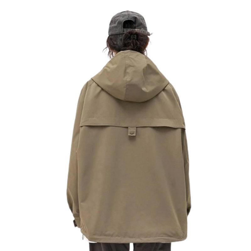 JACKETW Women's Lightweight Outdoor Windbreaker Solid Zipper Loose Jacket- ZH113