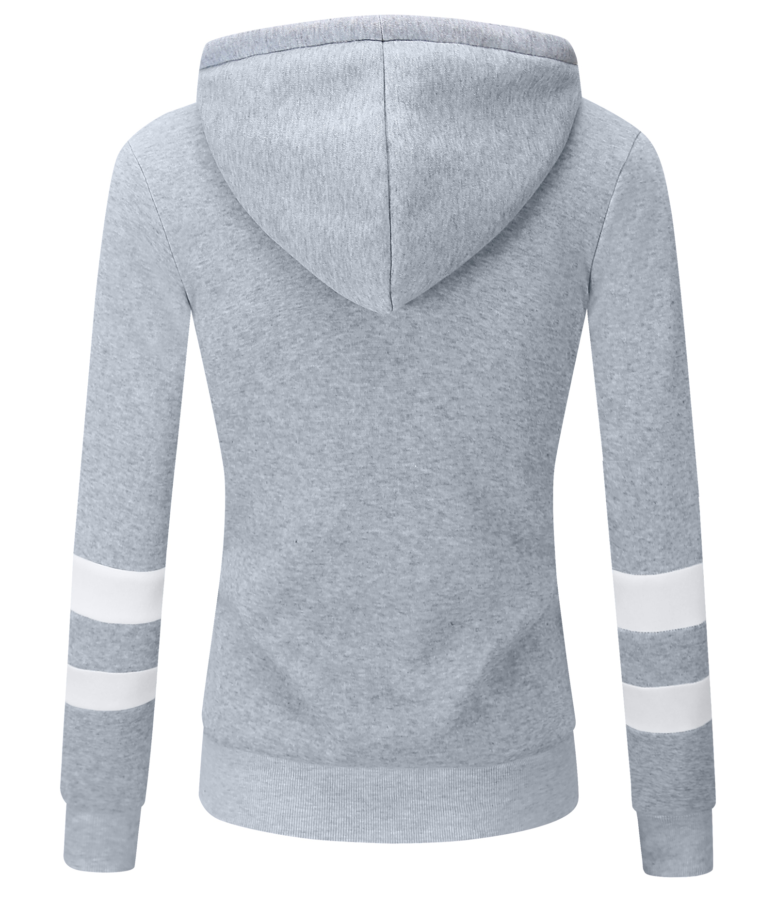 Women's Solid Color Full Zipper Fleece Hoodie-CEWFH01449