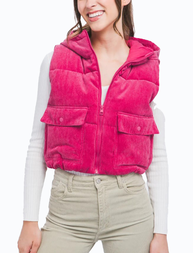 JACKETW Women's Corduroy Short Vest Jacket-  LT-W-6810 