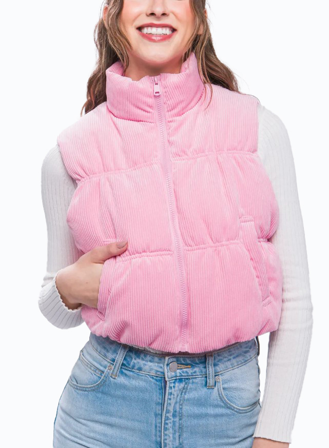 JACKETW Women's Corduroy Short Vest Jacket-  LT-W-6810 