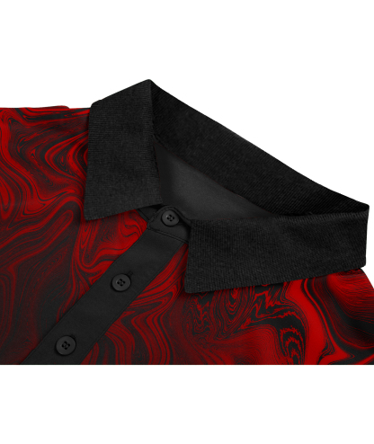 Men's Button Up Printed Dri Fit Polo Shirt-GFMPO00040