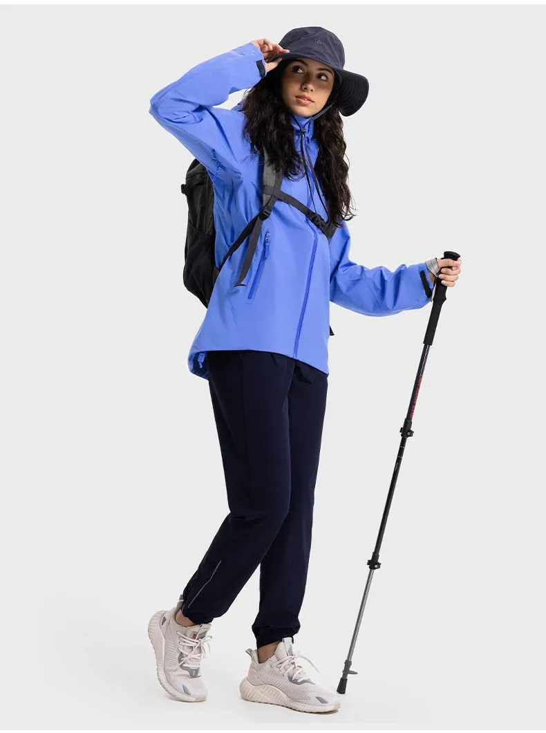 JACKETW Women′s Hooded Hard-shell Waterproof Windproof Fishing Hiking Jacket DAW043-Jacketw