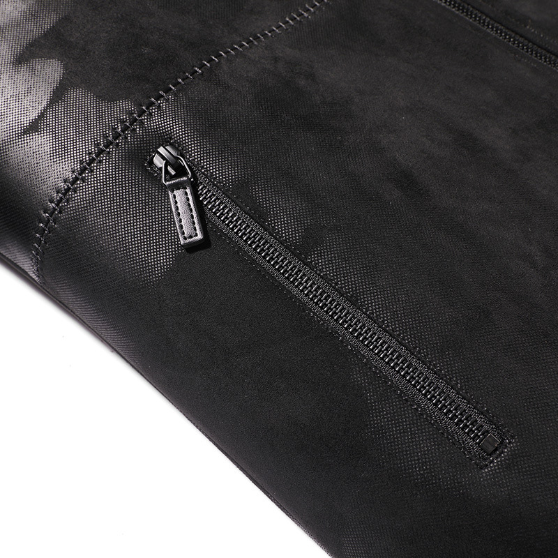 JACKETW Men's Hooded Leather Zipper Mid Long Biker Slim Fit Jacket- ZH119