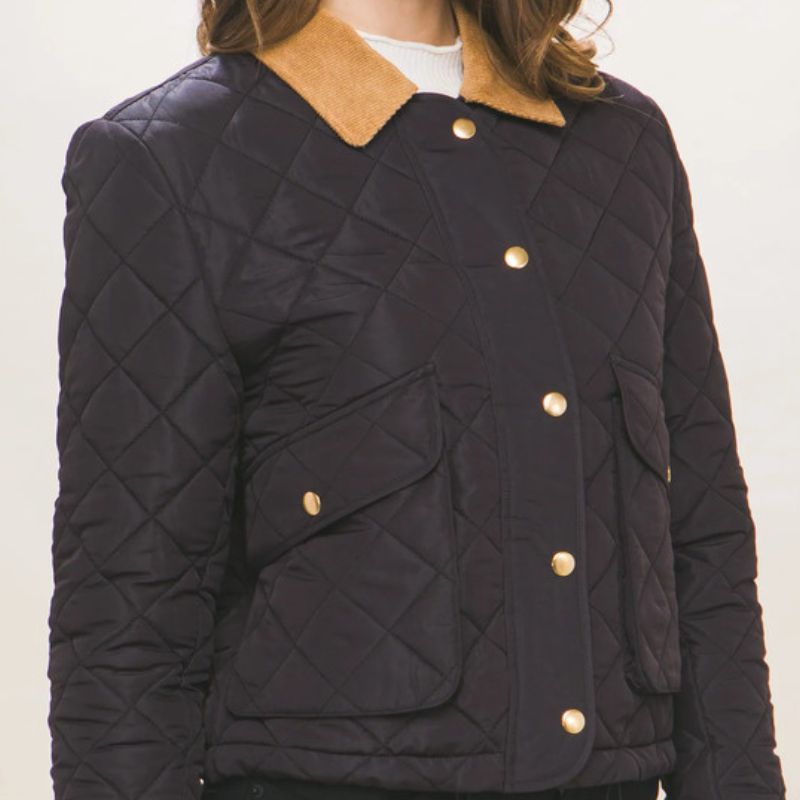 JACKETW Women's Short Diamond Pattern Quilted Padded Jacket -LT-W-6981 