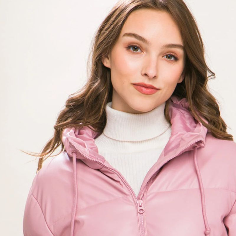 JACKETW Women's Short Hooded Puffer Down Jacket-LT-W-6961