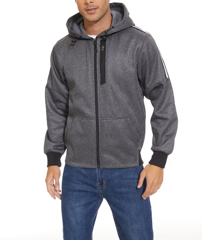 Men's Full Zipper Solid Color Casual Hoodie-CFMWY00025