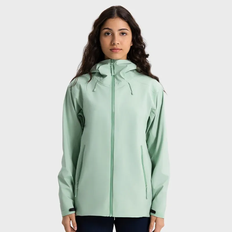 JACKETW Women′s Hooded Hard-shell Waterproof Windproof Fishing Hiking Jacket DAW043-Jacketw