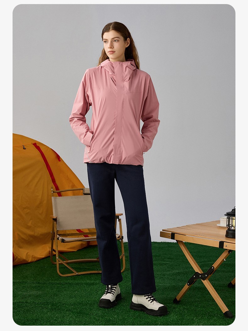 JACKETW  Women Plus Velvet Single-Layer Soft Shell Hooded Jacket DAW011