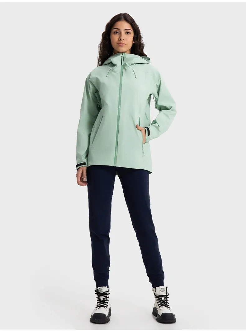 JACKETW Women′s Hooded Hard-shell Waterproof Windproof Fishing Hiking Jacket DAW043-Jacketw