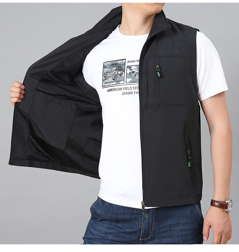 JACKETW Men's Sleeveless Solid Vest Jacket-CAL10021