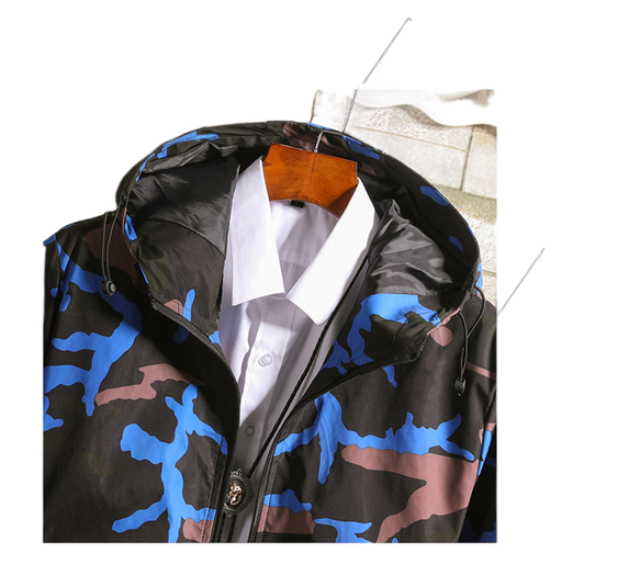 JACKETW Men's Cotton Zip Up Hooded Windbreaker jacket-CAL10049