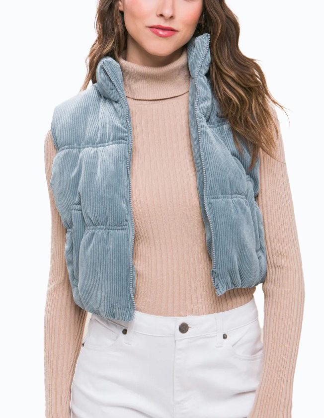 JACKETW Women's Corduroy Short Vest Jacket-  LT-W-6810 