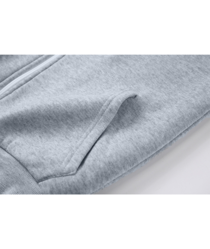 Women's Solid Color Full Zipper Fleece Hoodie-CEWFH01449