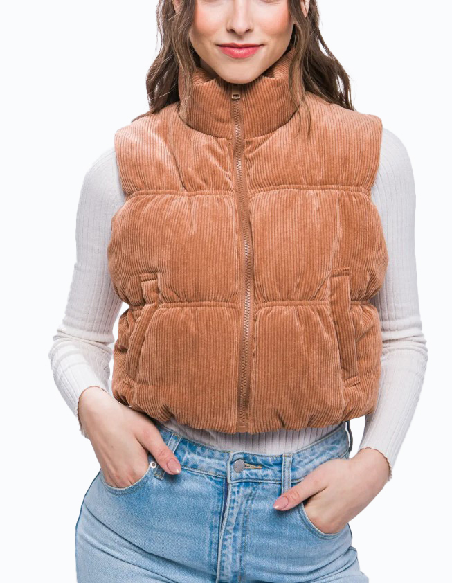 JACKETW Women's Corduroy Short Vest Jacket-  LT-W-6810 