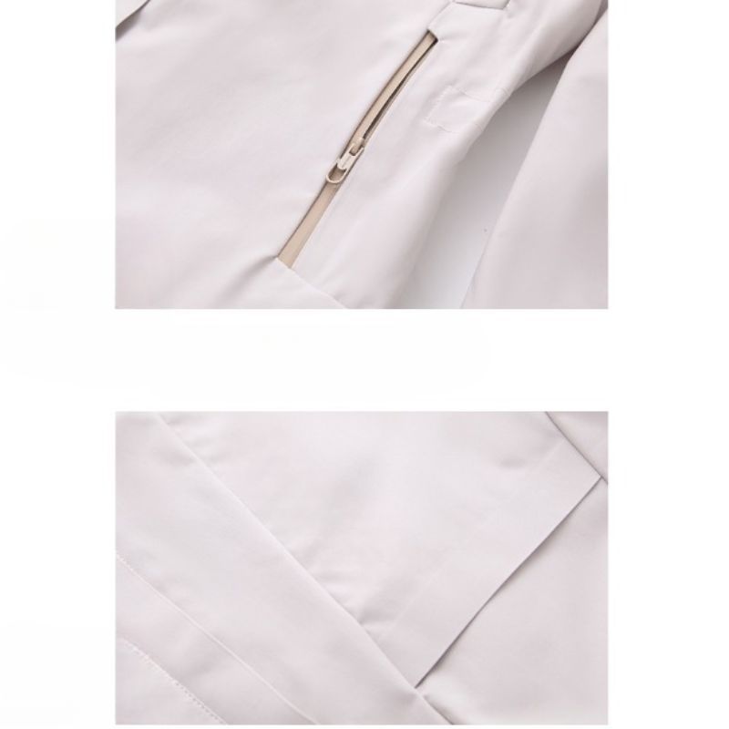 JACKETW Women's Spring Mid-Length Thin Windbreaker Hooded Jacket-ZH131