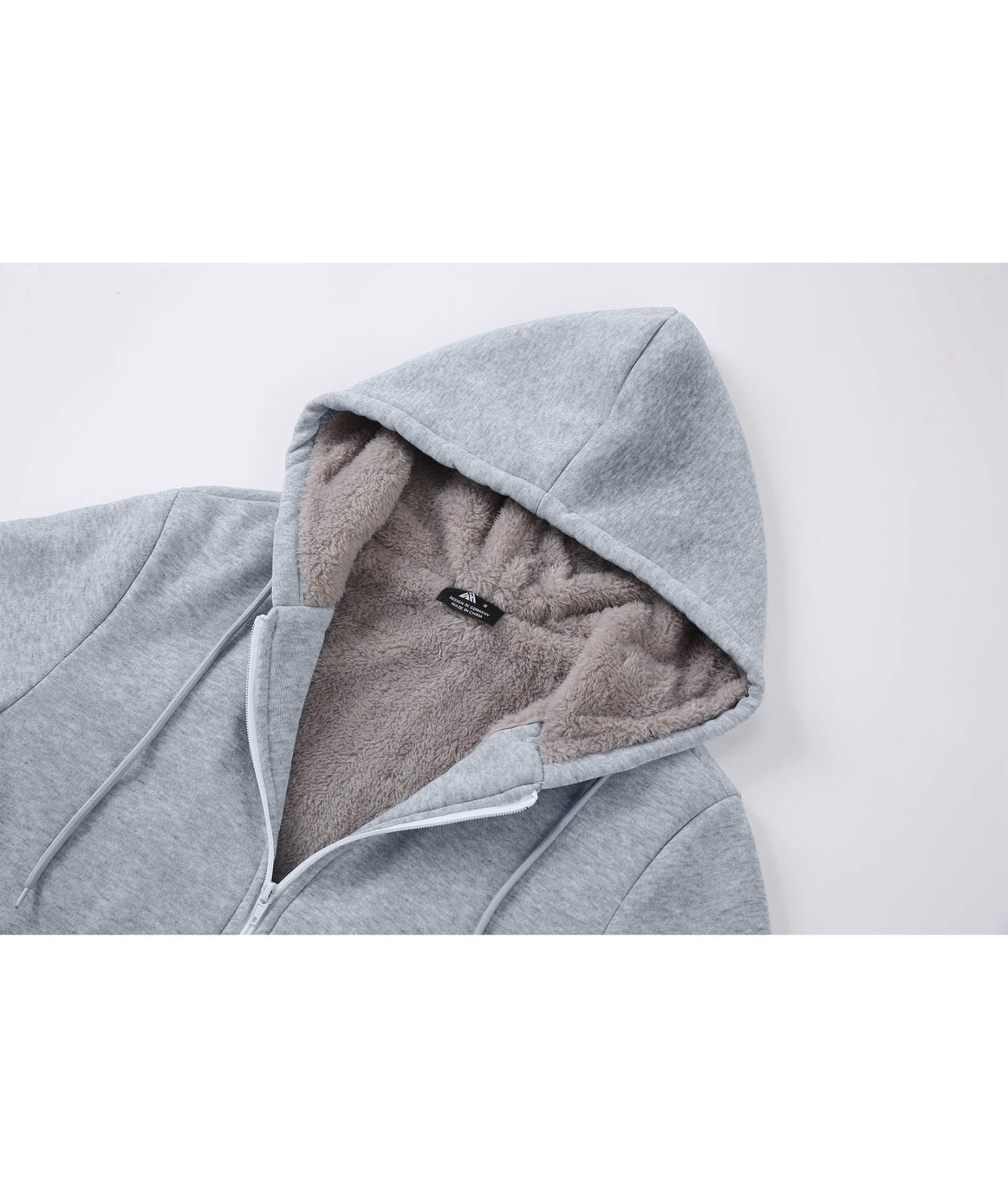 Women's Solid Color Full Zipper Fleece Hoodie-CEWFH01449