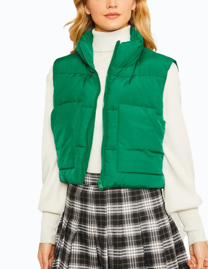 JACKETW Women's Short Pongee Stand Collar Vest Jacket-LT-W-6537 