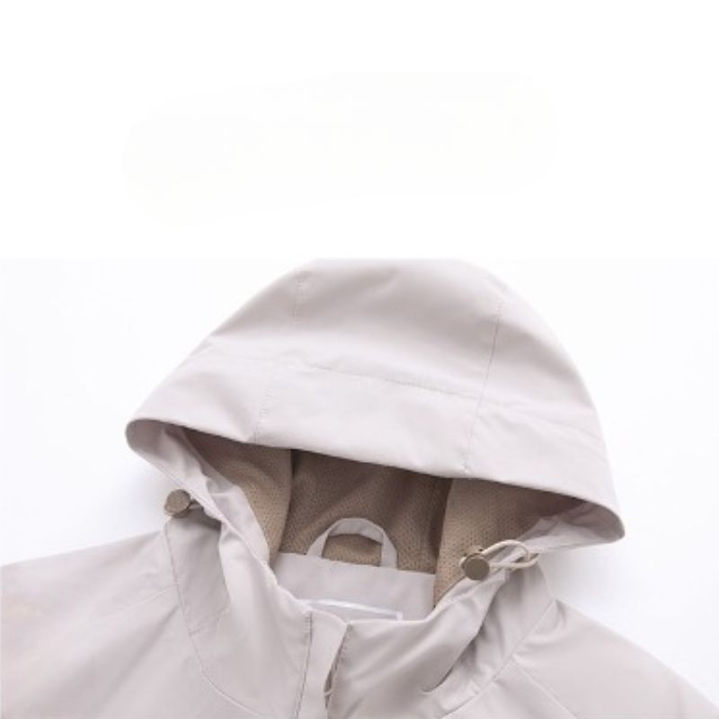 JACKETW Women's Spring Mid-Length Thin Windbreaker Hooded Jacket-ZH131