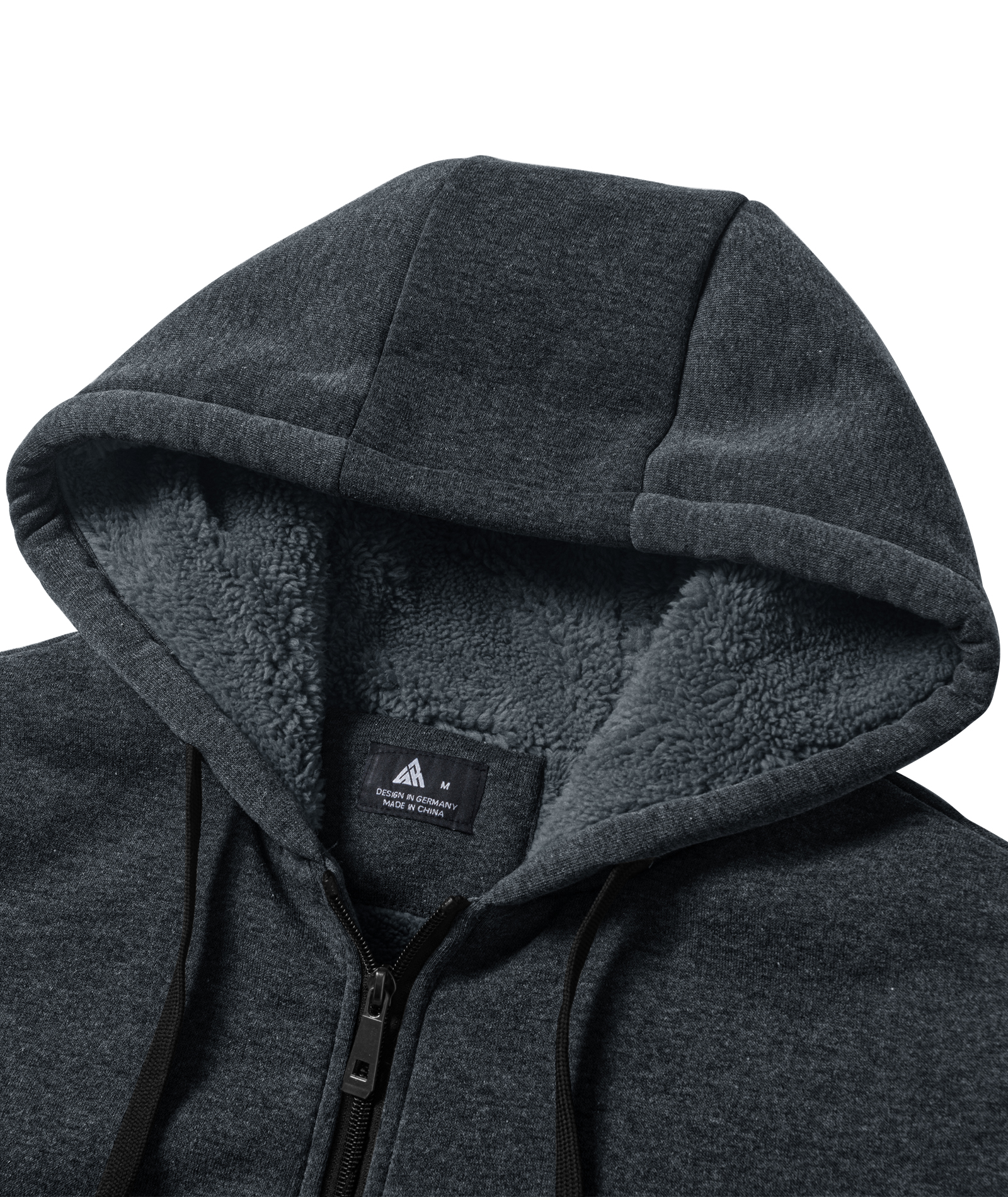 Men's Solid Color Full Zipper Fleece Hoodie-CUMFH04093