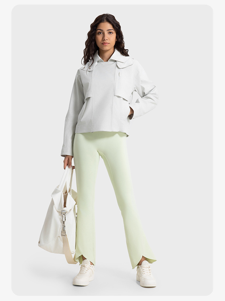 JACKETW Women's Multifunctional Detachable Hood Short Windproof Windbreaker Waterproof Jacket DAW039