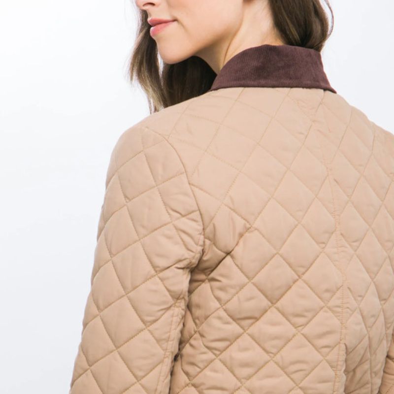 JACKETW Women's Short Diamond Pattern Quilted Padded Jacket -LT-W-6981 