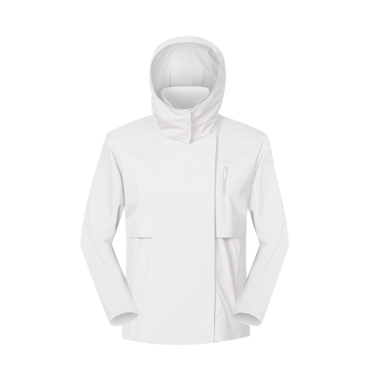 JACKETW Women's Multifunctional Detachable Hood Short Windproof Windbreaker Waterproof Jacket DAW039