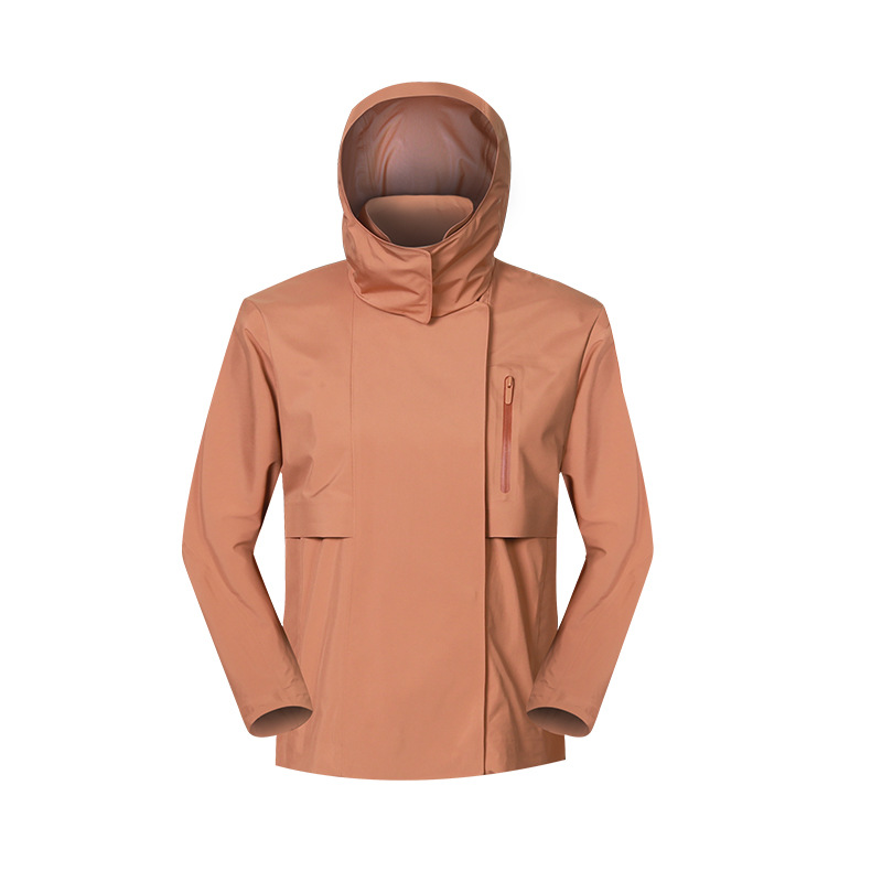 JACKETW Women's Multifunctional Detachable Hood Short Windproof Windbreaker Waterproof Jacket DAW039
