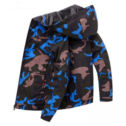 JACKETW Men's Cotton Zip Up Hooded Windbreaker jacket-CAL10049