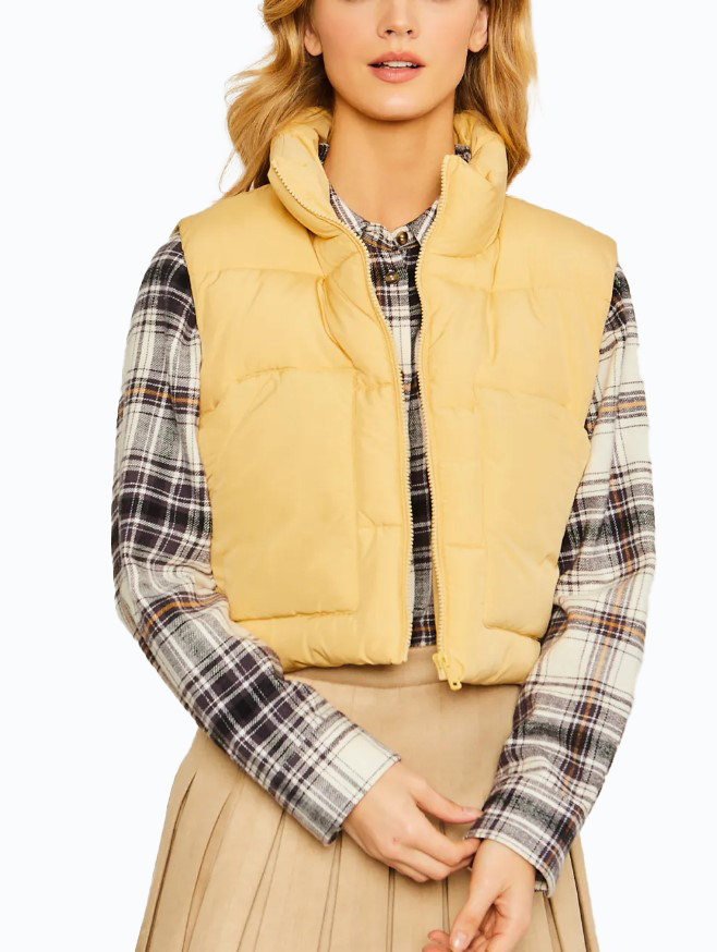 JACKETW Women's Short Pongee Stand Collar Vest Jacket-LT-W-6537 
