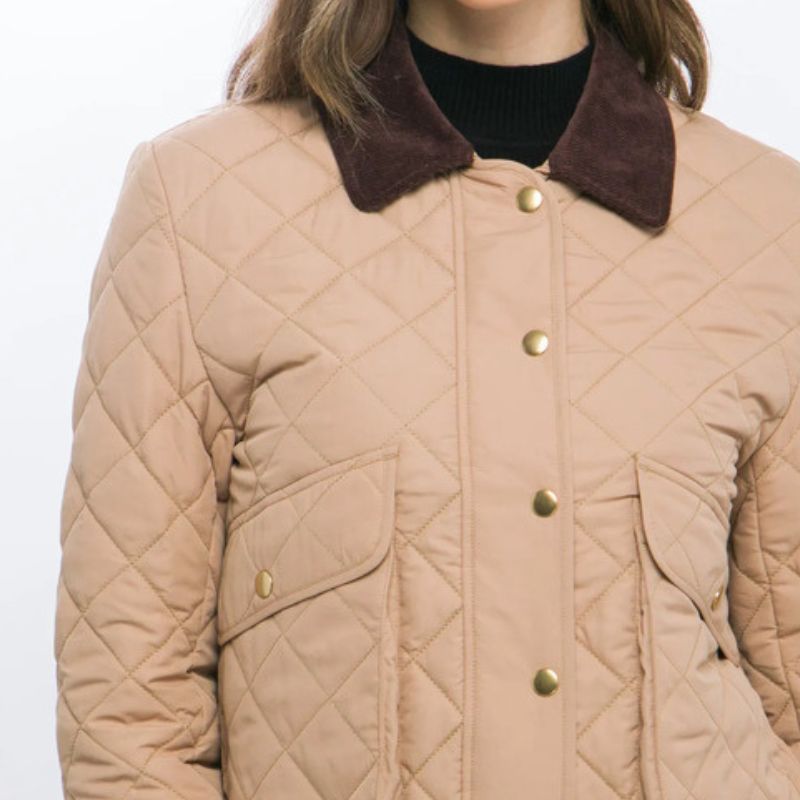 JACKETW Women's Short Diamond Pattern Quilted Padded Jacket -LT-W-6981 