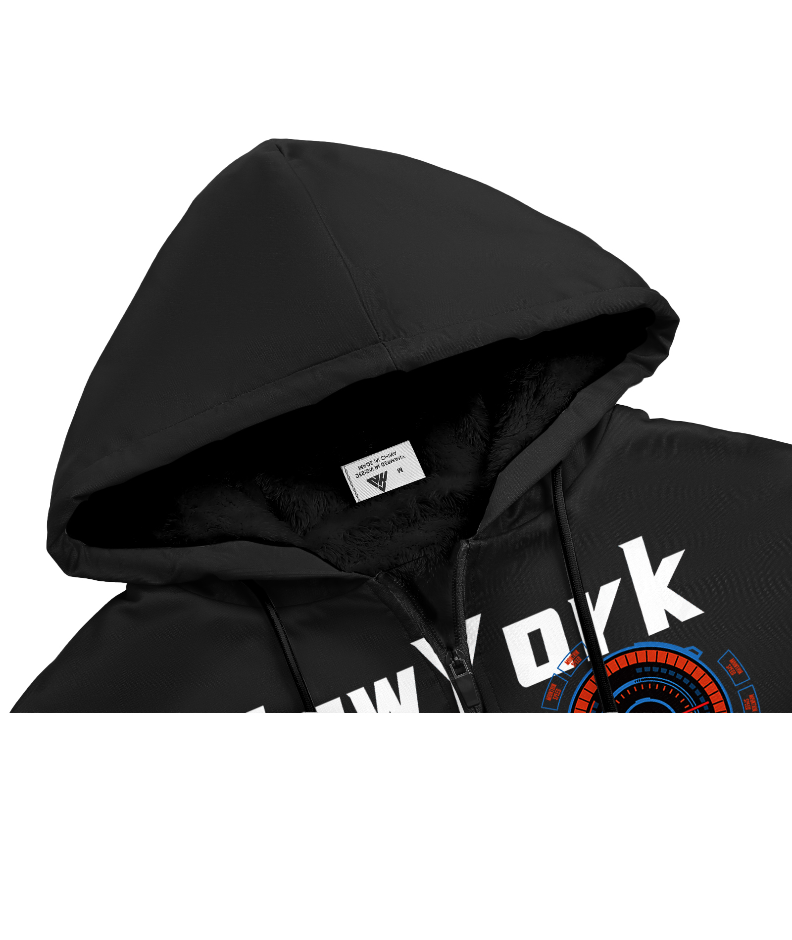 Men's Full Zipper Graphic Print Fleece Hoodie-CUMFH01420