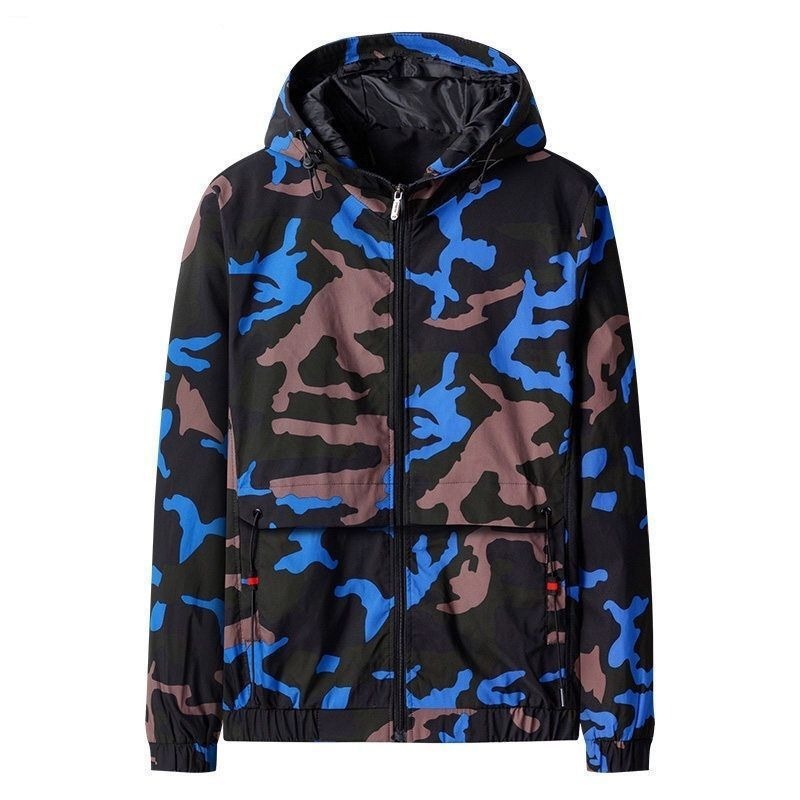 JACKETW Men's Cotton Zip Up Hooded Windbreaker jacket-CAL10049