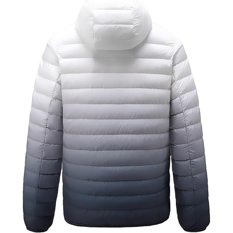 JACKETW Men's Gradient Hooded Lightweight Down Puffer Jackets-0P34
