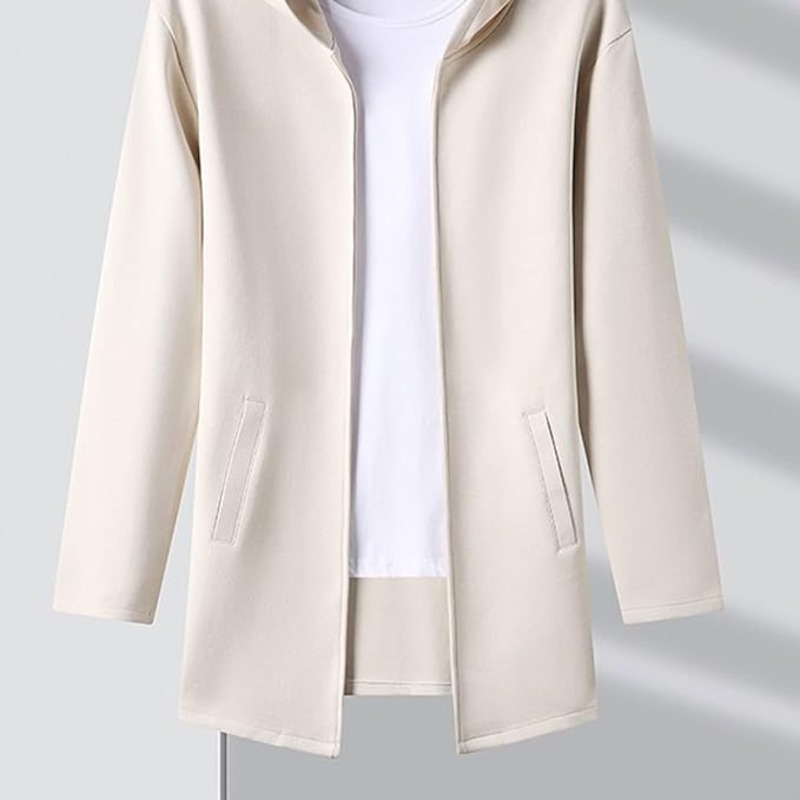 JACKETW Cardigan for Men Casual Stand-up Collar Zippered Hooded Jacket-ZH130