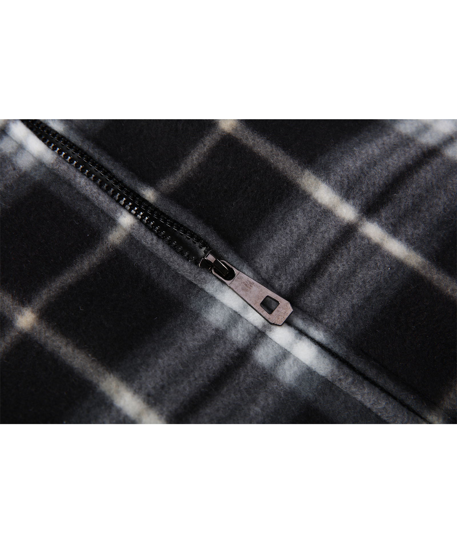 Men's Long Sleeve Full Zipper Fleece Plaid Hoodie-CFMGF00001