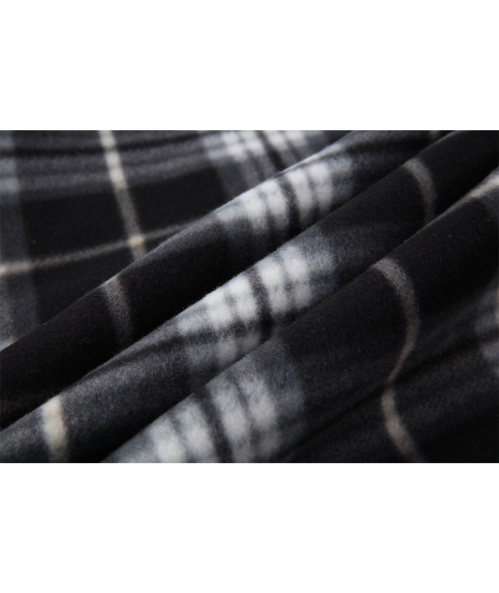 Men's Long Sleeve Full Zipper Fleece Plaid Hoodie-CFMGF00001