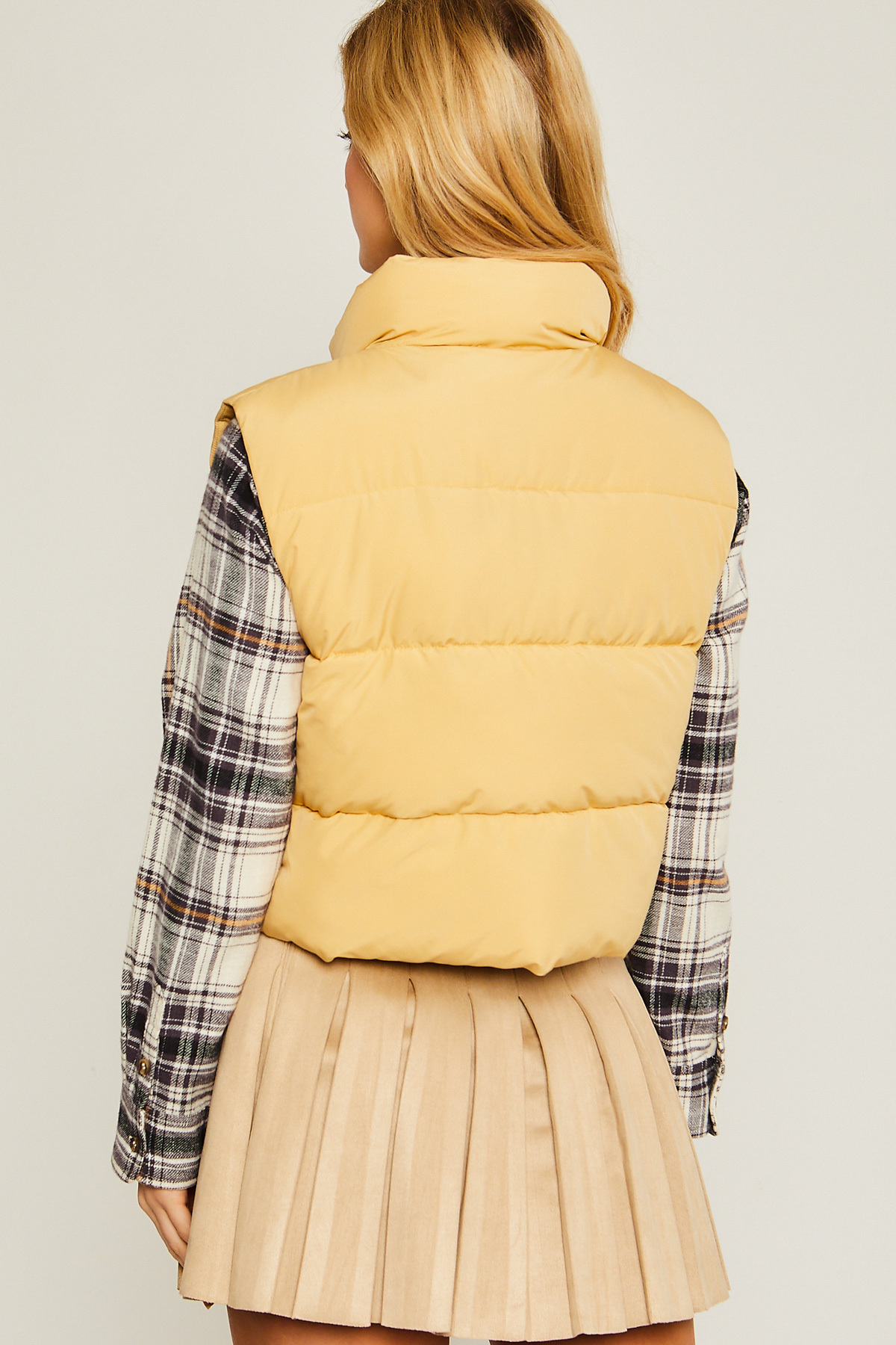 JACKETW Women's Short Pongee Stand Collar Vest Jacket-LT-W-6537 