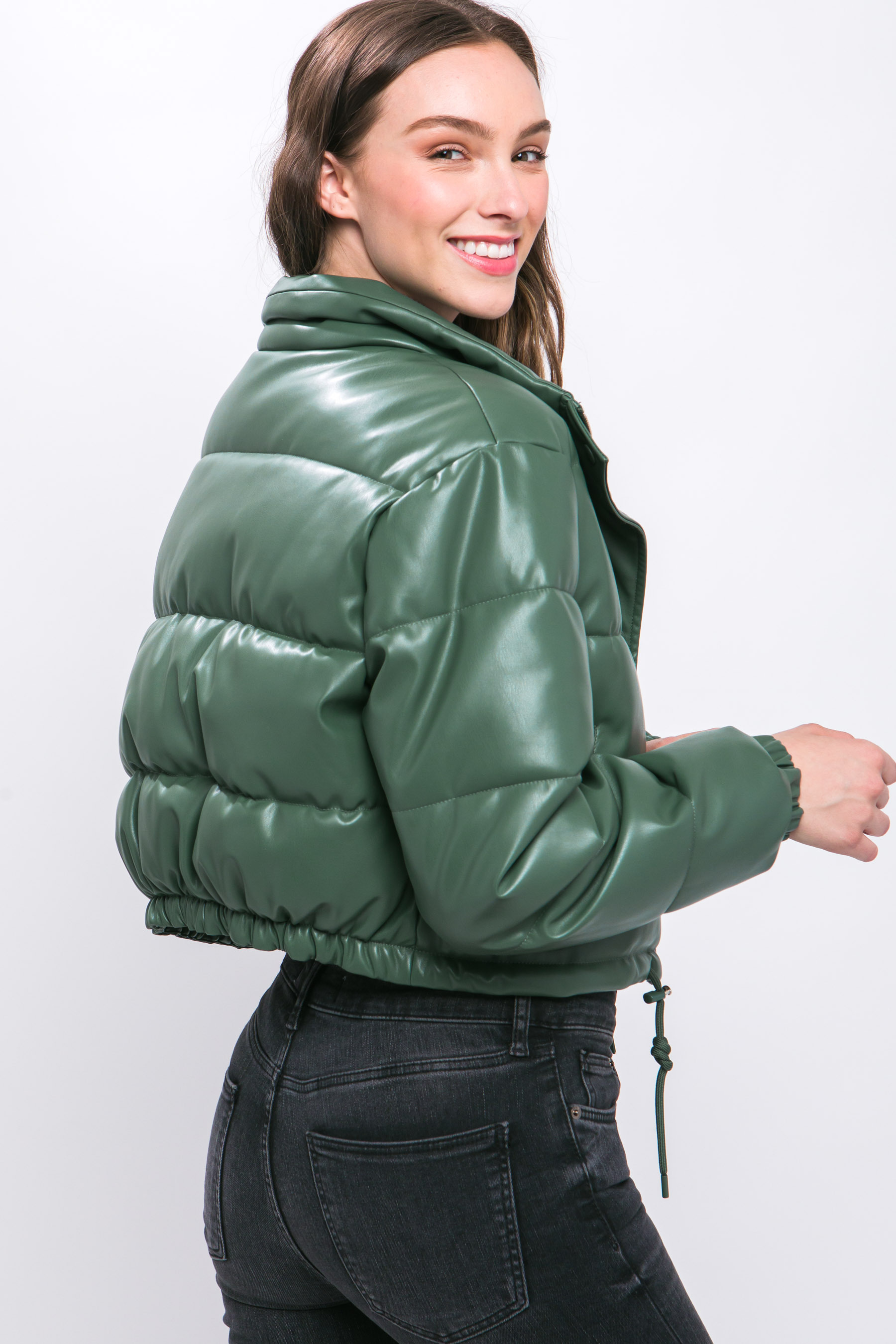 JACKETW Women's Short PU Jacket  LT-W-6107