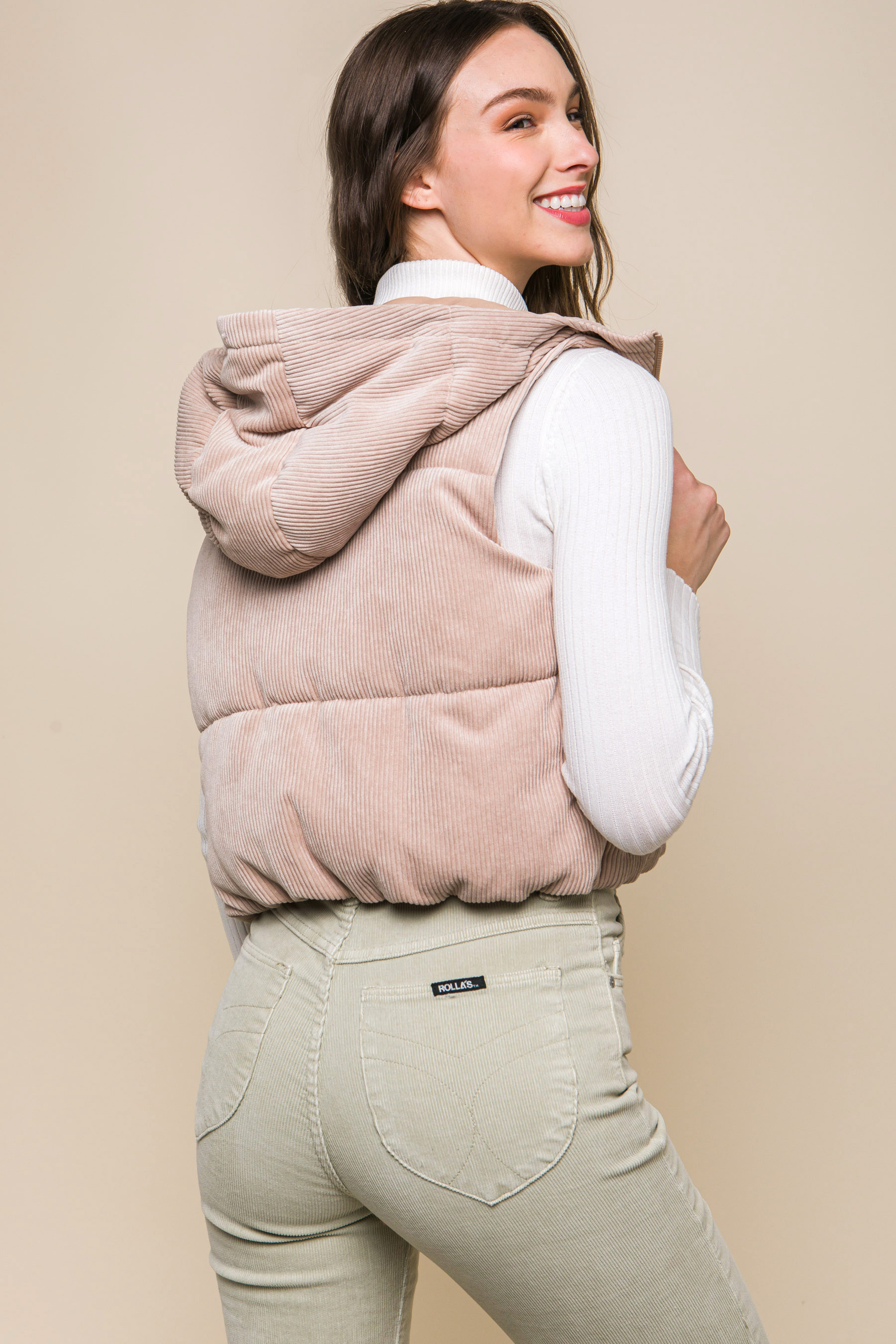 JACKETW Women's Corduroy Short Vest Jacket-  LT-W-6810 