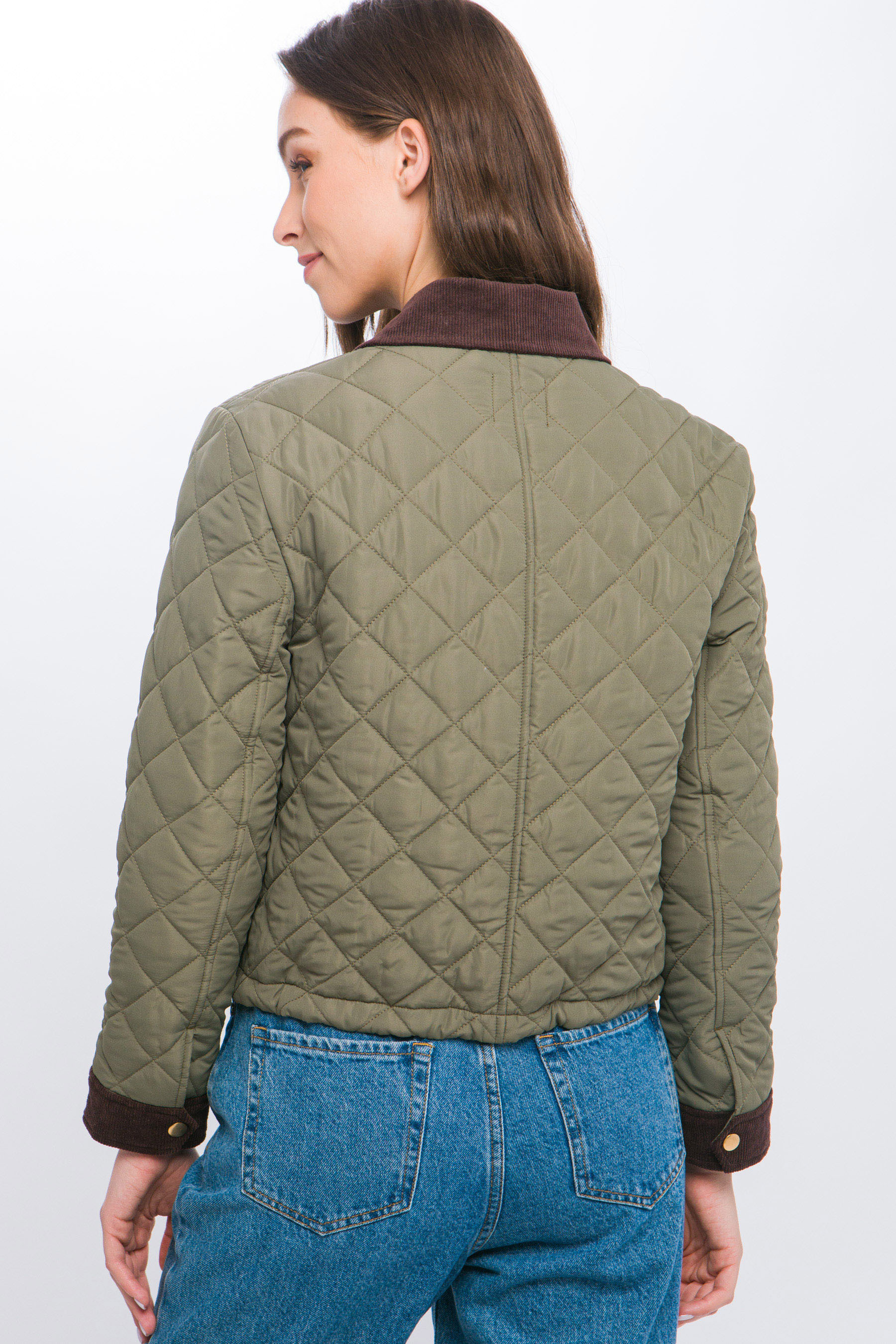 JACKETW Women's Short Diamond Pattern Quilted Padded Jacket -LT-W-6981 