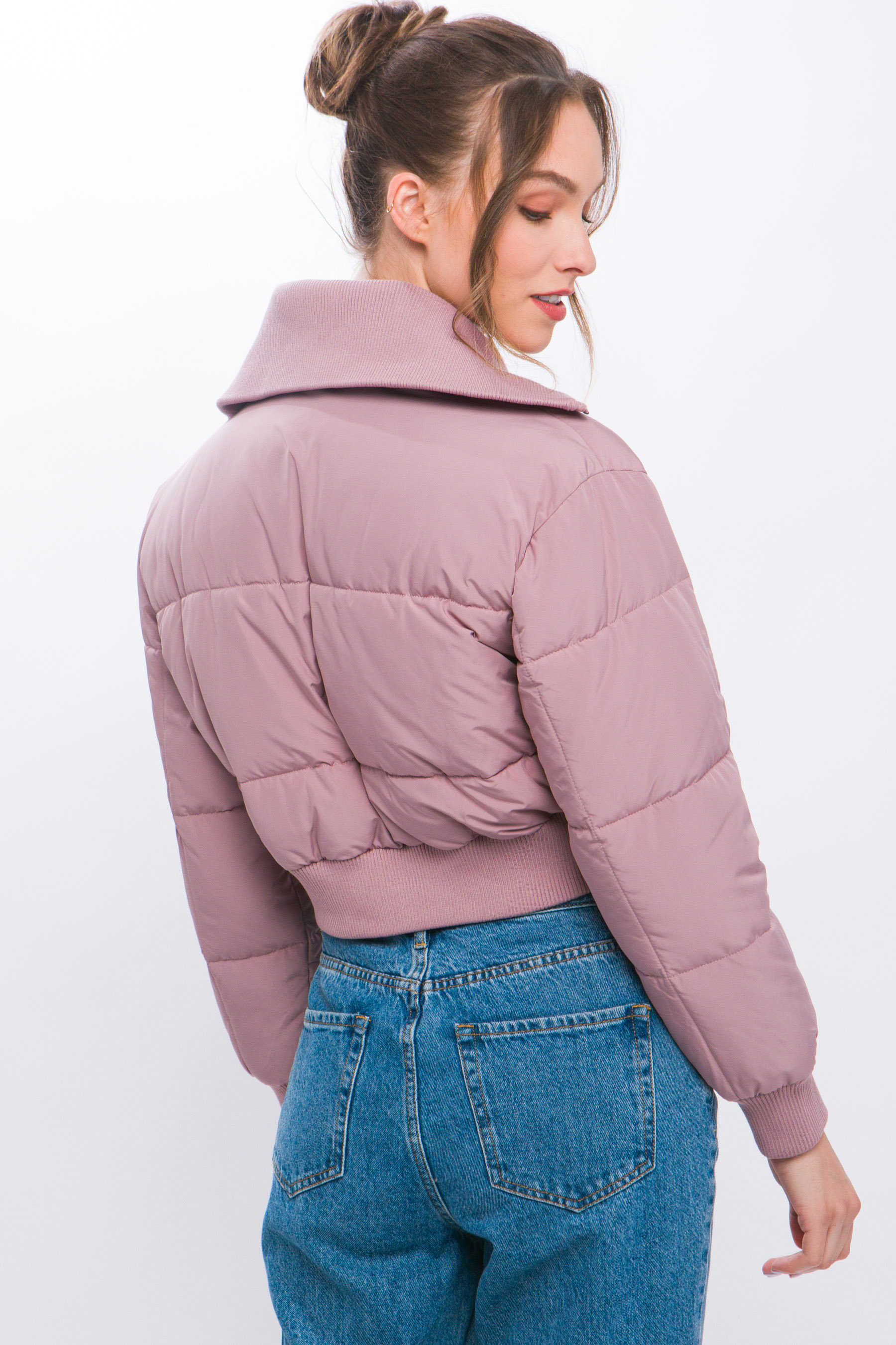 JACKETW Women's Pongee Short Cropped Puffer Jacket-LT-W-7011