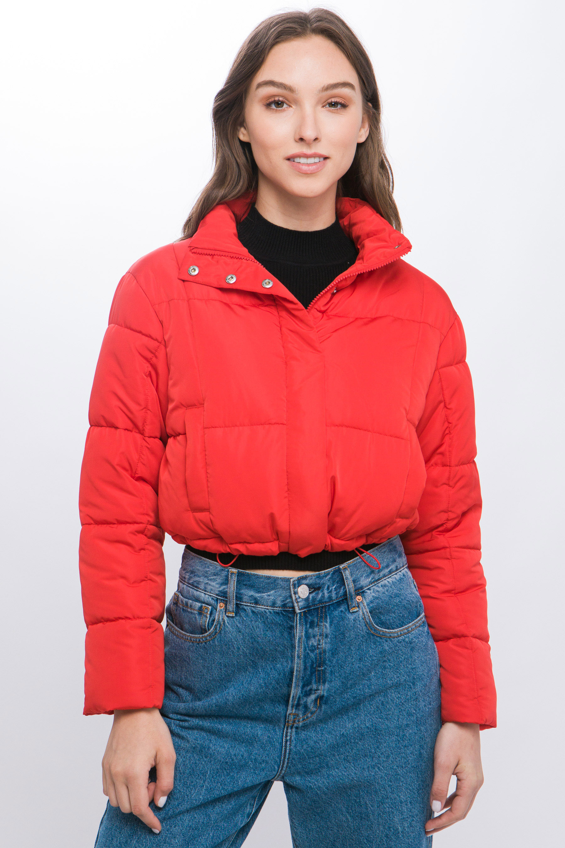 JACKETW Women's Pongee Short Cropped Puffer Jacket-LT-W-7011
