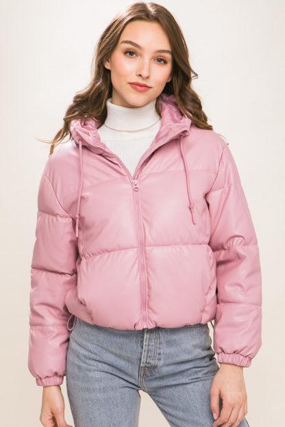 JACKETW Women's Short Hooded Puffer Jacket-LT-W-6961